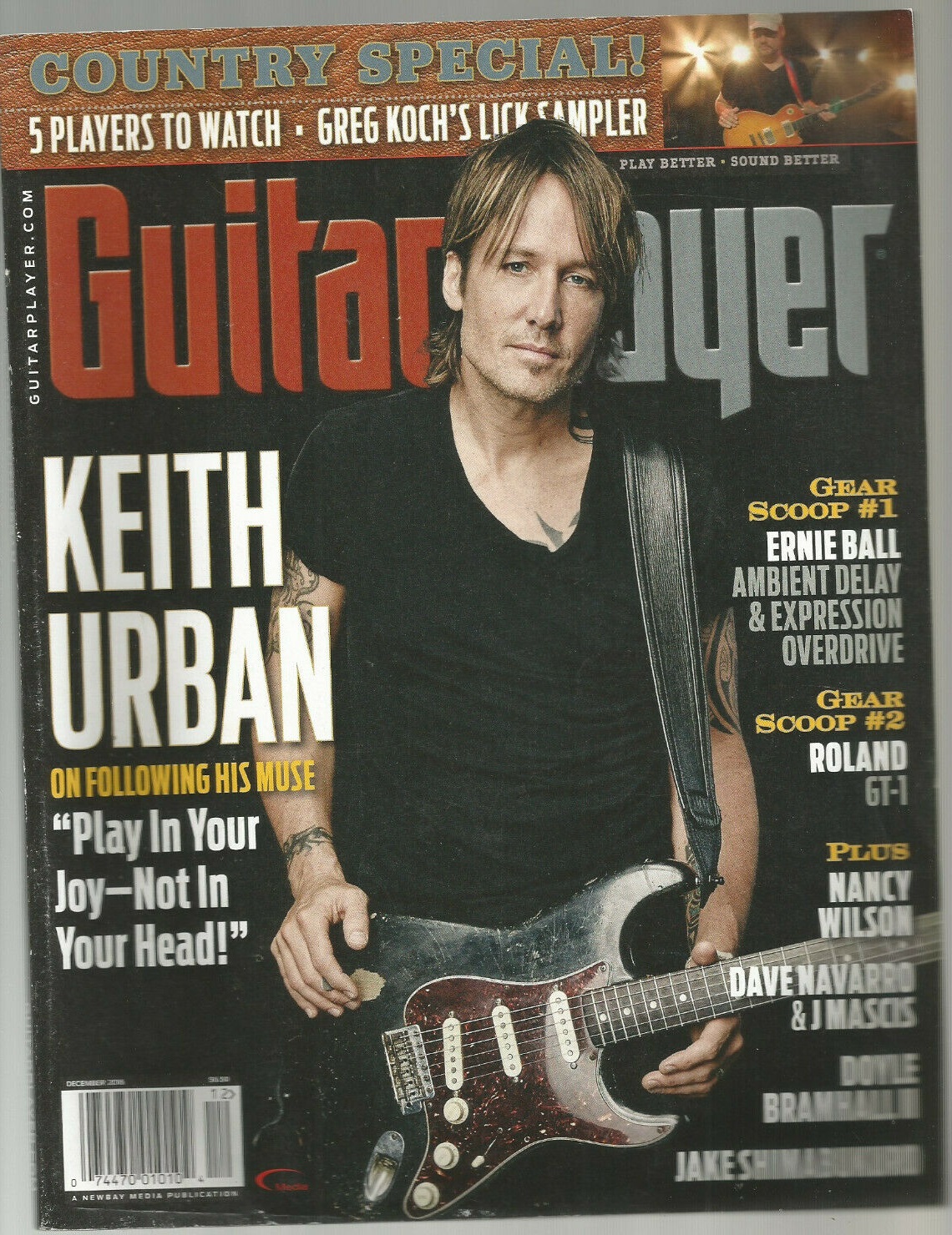 Guitar Player December 2016, , Keith Urban on following his muse \