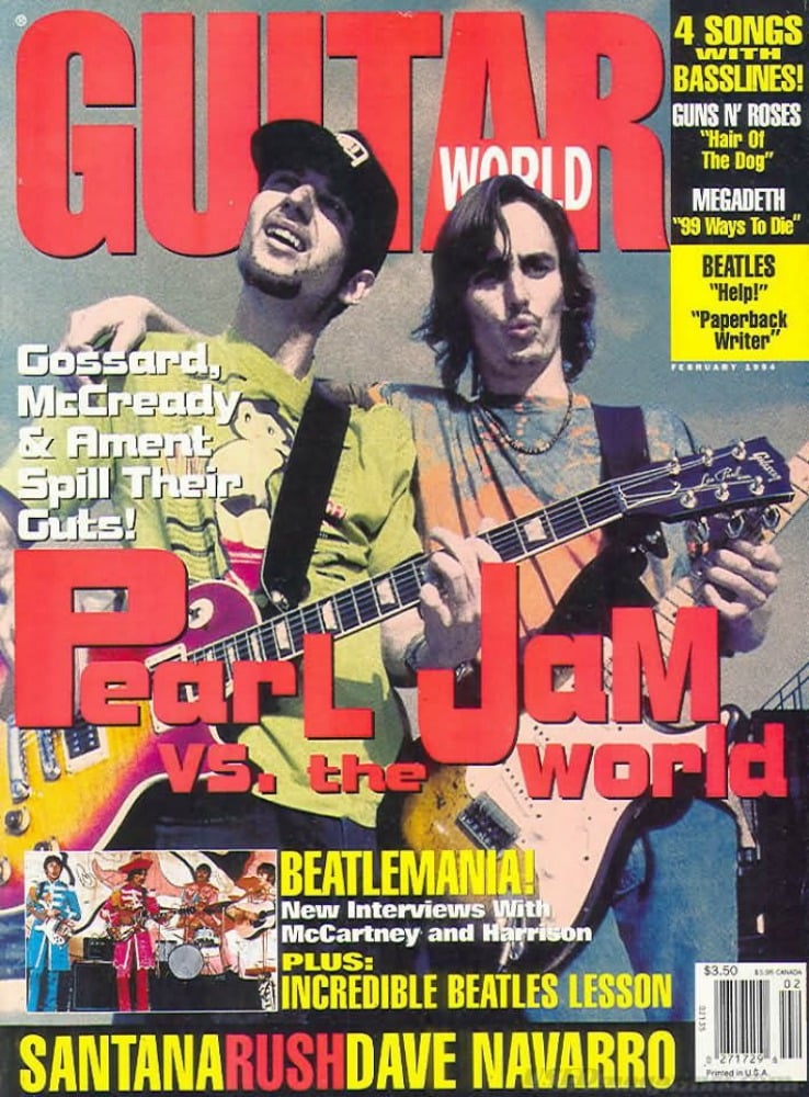 Guitar World February 1994, , Gossard, McCready & Ament Spill The