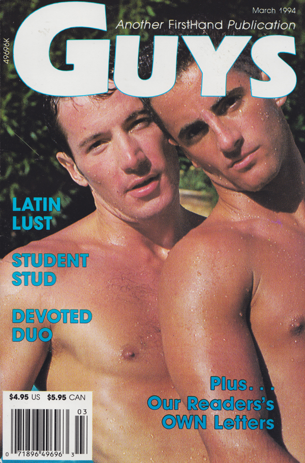 Guys March 1994 magazine back issue Guys magizine back copy Devoted Duo,Student Stud,Latin Lust,True Tale of Coming Out,GAY SF,FRESH(MAN) CREAM,SUCK