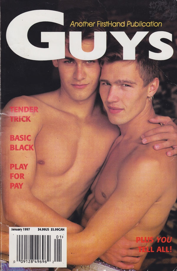 Guys January 1997 magazine back issue Guys magizine back copy Tender Trick,Basic Black,Play For Me,Tell All,GREAT GAY GUYS,TASMANIAN TRICK,GREAT GAY GUYS