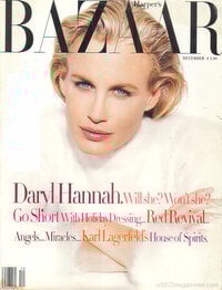 Darryl Hannah magazine cover appearance Harper's Bazaar December 1993