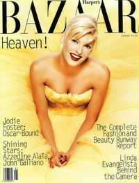 Jodie Foster magazine cover appearance Harper's Bazaar January 1995