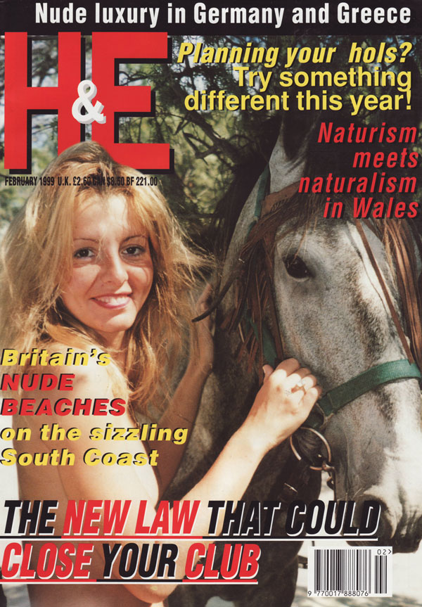 H&E February 1999 magazine back issue H&E magizine back copy nude luxury in germany and grece planning your hols try something different this year naturism meets