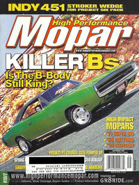 High Performance Mopar September 2001 magazine back issue