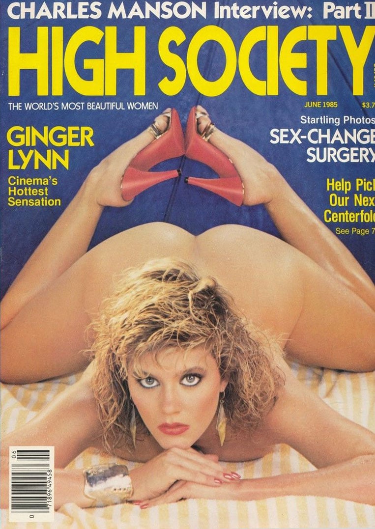 High Society June 1985 magazine back issue High Society magizine back copy High Society June 1985 Nude Celebrities Magazine Back Issue Published by Magna Publishing Group, Edited by Gloria Leonard. Covergirl Ginger Lynn (Nude Centerfold) .