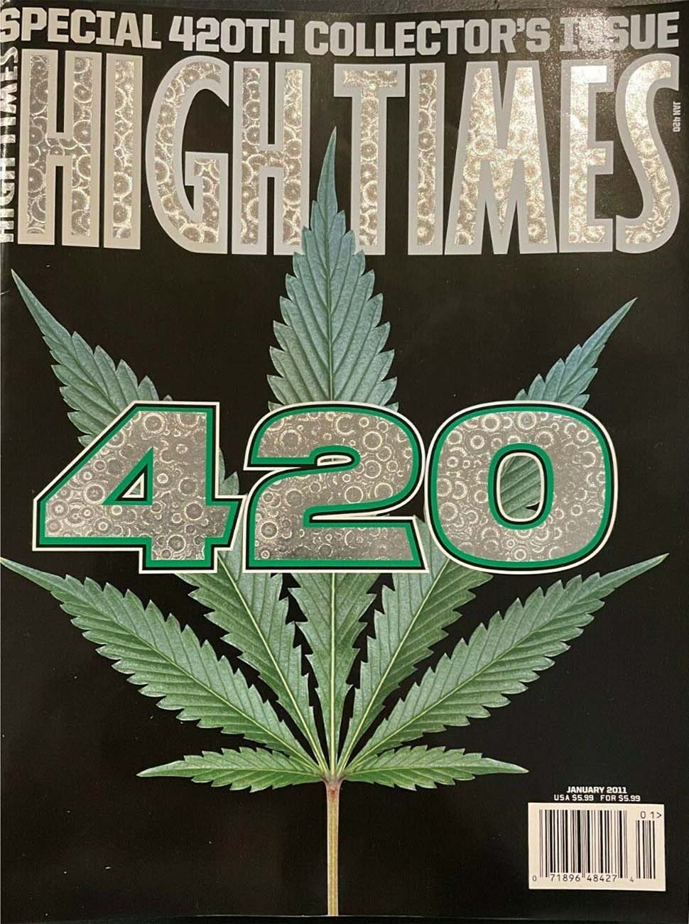 High Times January 2011 magazine back issue High Times magizine back copy 