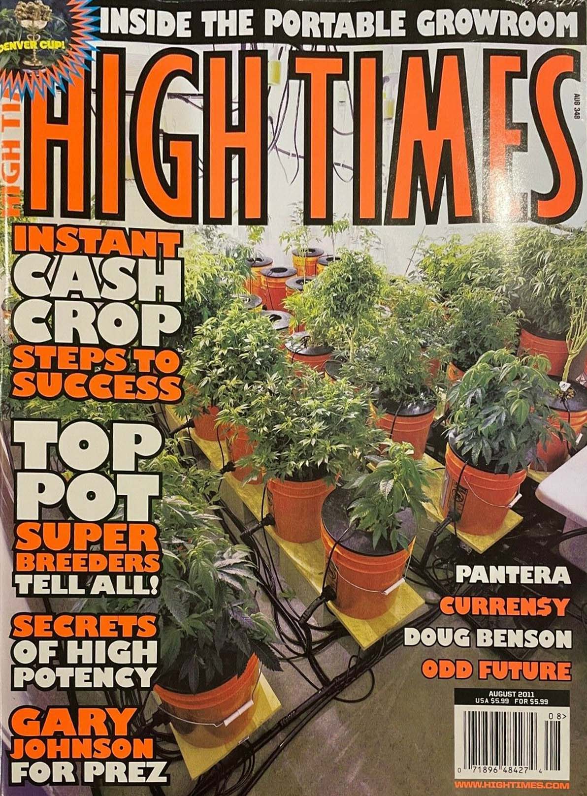 High Times August 2011 magazine back issue High Times magizine back copy 