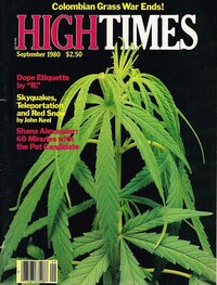 High Times September 1980 magazine back issue cover image