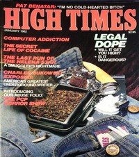 High Times January 1982 Magazine Back Copies Magizines Mags