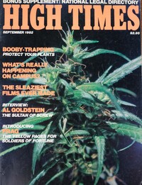High Times September 1982 magazine back issue cover image