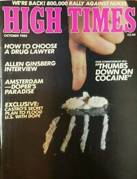 High Times October 1982 magazine back issue cover image
