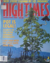 High Times April 1988 magazine back issue cover image