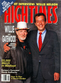 High Times January 1991 magazine back issue cover image