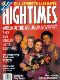 High Times February 1991 magazine back issue cover image