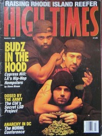 High Times March 1992 magazine back issue cover image