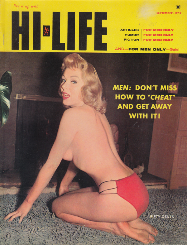 Hi-Life September 1959 magazine back issue Hi-Life magizine back copy men don't miss how to cheat and get away with itthe gldiator the cat burglar losers weepers pin up c