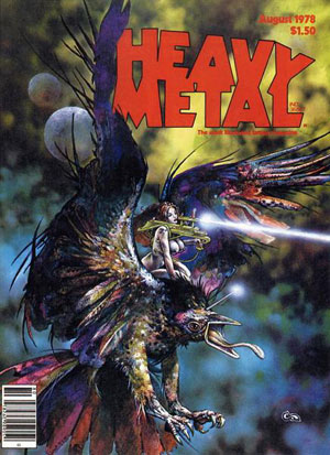 Heavy Metal August 1978 magazine back issue Heavy Metal magizine back copy Mag Heavy Metal with Famous Illustrators such as John Workman, Dominique Alexis and Alain Voss
