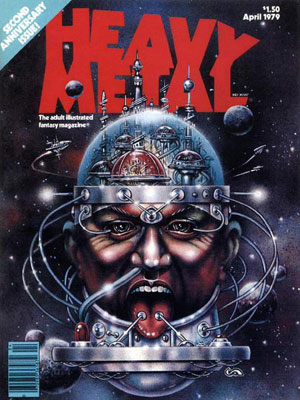 Heavy Metal April 1979 magazine back issue Heavy Metal magizine back copy The Brain Cloudy Blues by Clyde Caldwell in Heavy Metal Vintage Back Issue Volume 2 Heavy Metal Mags