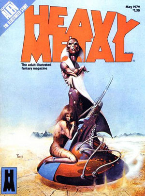 Heavy Metal May 1979 magazine back issue Heavy Metal magizine back copy Wizard of Anharrite by Peter Andrew Jones on the cover of early HeavyMetal magazine May 75 Volume 3