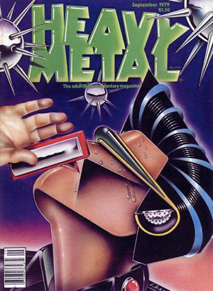 Heavy Metal September 1979 magazine back issue Heavy Metal magizine back copy Artwork of Heavy Metal Magazine by Richard Monaco, Marcus Boas, Norman Spinrad, and Donald Brautigam