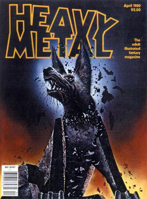 Heavy Metal April 1980 magazine back issue Heavy Metal magizine back copy Rock Opera for white girls who have considered suicide when colour tv isn't enough in HeavyMetal mag
