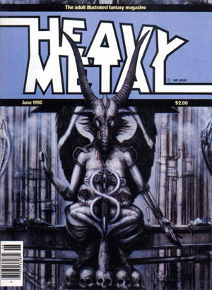 Heavy Metal June 1980 magazine back issue Heavy Metal magizine back copy Necronomicon by Hans Ruedi Giger Heavy Metal Magazine Volume 4 Number 3 June 1980