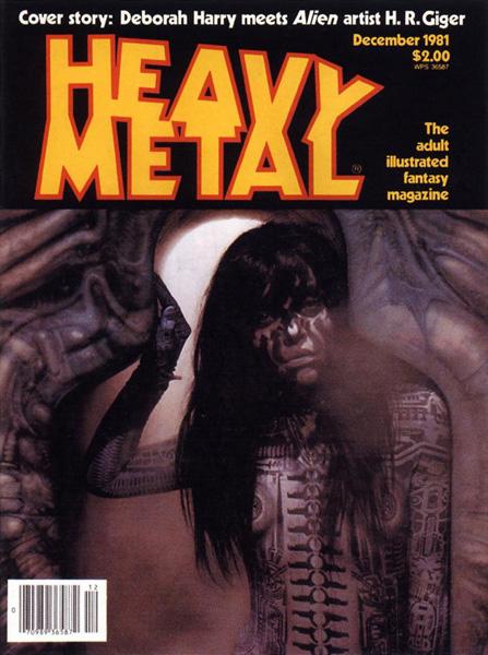 Heavy Metal December 1981 magazine back issue Heavy Metal magizine back copy Giger Does Debbie cover artwork heavymetal archived issue by Hans Ruedi Giger and Chris Stein