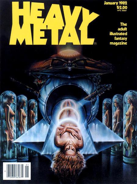Heavy Metal January 1982 magazine back issue Heavy Metal magizine back copy Clone O' My Heart coverwork by Rod Walotsky for HeavyMetalMagazine January 1982