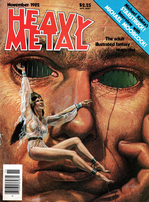 Heavy Metal November 1982 magazine back issue Heavy Metal magizine back copy BackIssued Archived adult illustrated fantasy comicbook style magazines dealing with adult-oriented