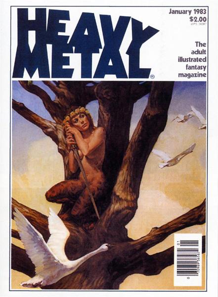 Heavy Metal January 1983 magazine back issue Heavy Metal magizine back copy Joseph Chiodo cover artwork heavymetal magazine January 1983 volume 6 number 10