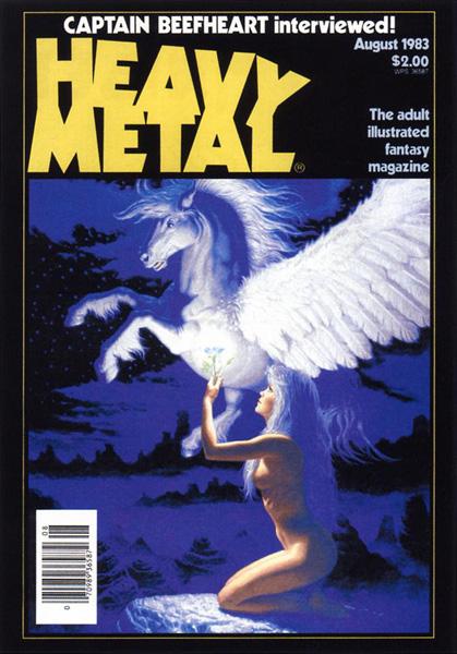 Heavy Metal August 1983 magazine back issue Heavy Metal magizine back copy Illustrated Fantasy Magazine for adults titled heavy metal with phenomenal artwork for a connoisseur