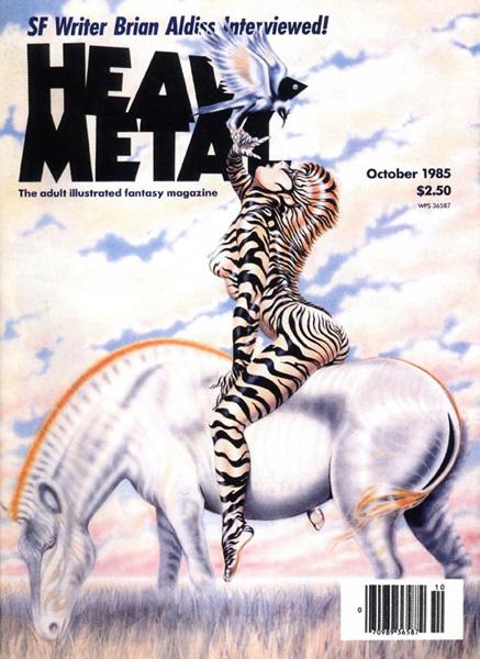 Heavy Metal October 1985 magazine back issue Heavy Metal magizine back copy The Jealous God by Jodorowsky and Cadelo in heavymetal magazines 1985 issue