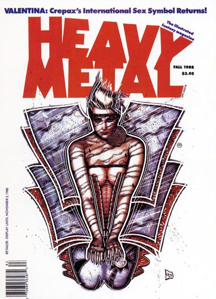 Heavy Metal Fall 1988 magazine back issue Heavy Metal magizine back copy Olivia De Berardinis is a legendary heavy metal artist doing the cover once again in Fall 1988