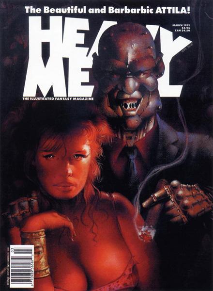 Heavy Metal March 1991 magazine back issue Heavy Metal magizine back copy Modern World by Peter Kuper in Volume 15 number 1 of backdated old copy of heavy metal magazne