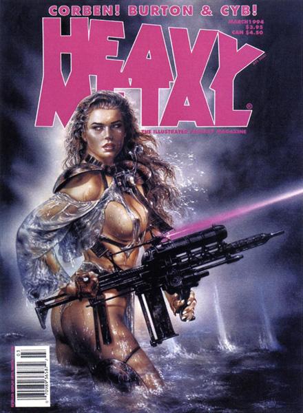 Heavy Metal March 1994 magazine back issue Heavy Metal magizine back copy Haevy Metal Magazines Back Issued Archived Selection off adult illustrated fantasy comic style