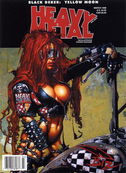 Heavy Metal March 1998 magazine back issue Heavy Metal magizine back copy Why Dwarves Are Small Buchet, Morvan, and Color Twins Heavy Metal Iluustrated Art Magazine