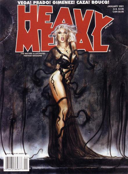 Heavy Metal January 2001 magazine back issue Heavy Metal magizine back copy Cover artwork Julie Smiths Temptation by Luis Royo HeavyMetal