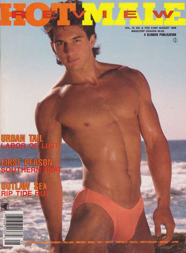 Hot Male Review August 1988 magazine back issue HMR (Hot Male Review) magizine back copy hot male review gay porn magazine back issues 88 toned men naked rock hard abs tight asses anal pics