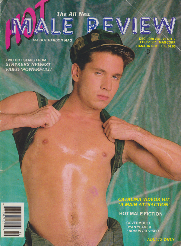 Hot Male Review December 1989 magazine back issue HMR (Hot Male Review) magizine back copy 
