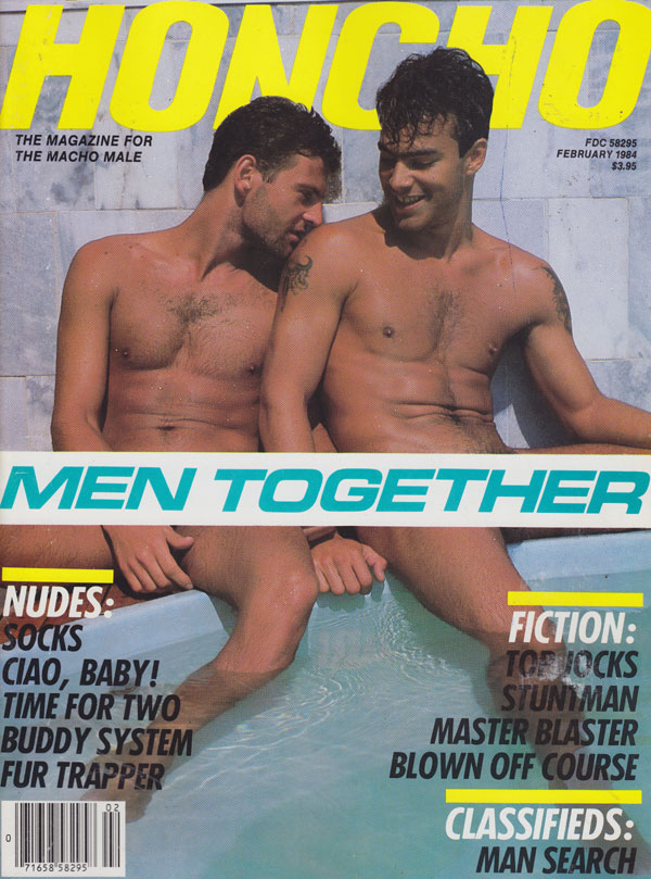 Honcho February 1984 magazine back issue Honcho magizine back copy honcho xxx magazine 1984 issues for macho males explicit gay porn pix man on man action shots orgies