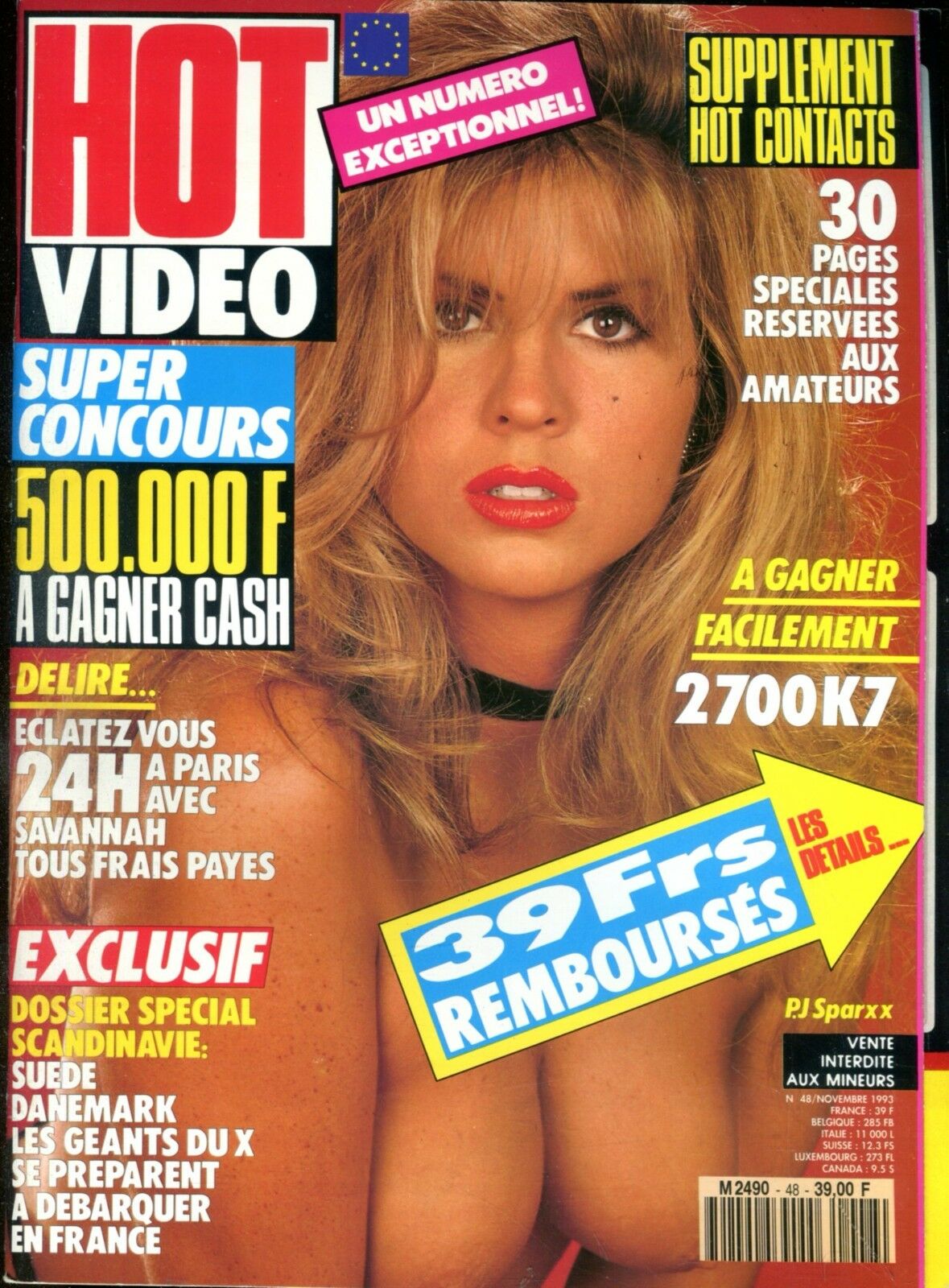 Hot Video # 48, November 1993 magazine back issue Hot Video magizine back copy 