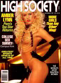 Amber Lynn magazine cover appearance High Society International November 1987