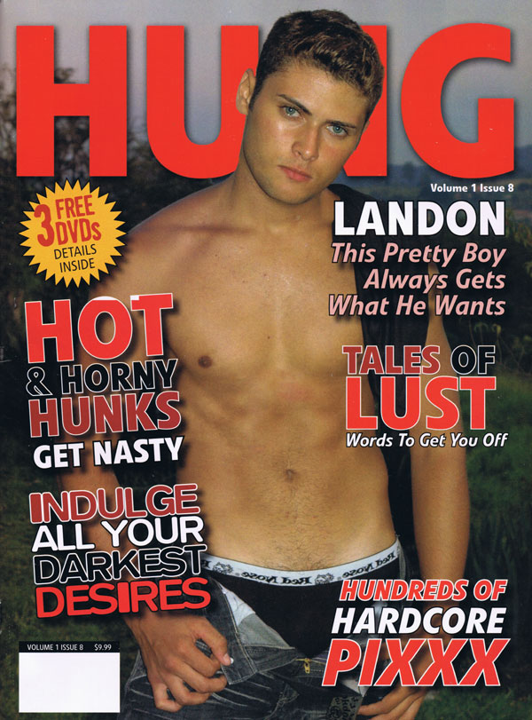 Hung Vol. 1 # 8 magazine back issue Hung magizine back copy hung hot horny hunks nasty landon pretty boy lust hardcore pixxx thom max tyrone jon tivis