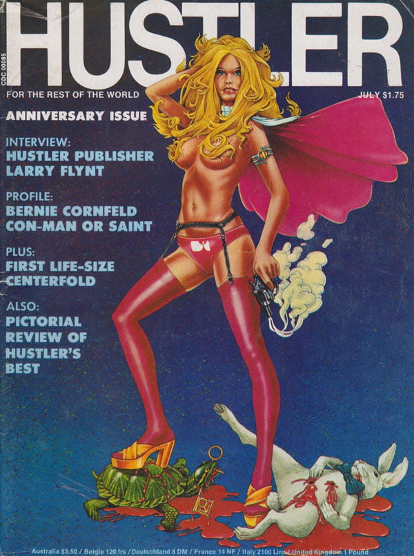 Hustler July 1975 magazine back issue Hustler magizine back copy Hustler July 1975 Adult Pornographic Magazine Back Issue Published by LFP, Larry Flynt Publications. Covergirl Cartoon Photographed by .