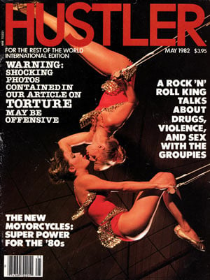 Hustler May 1982 magazine back issue Hustler magizine back copy Hustler May 1982 Adult Pornographic Magazine Back Issue Published by LFP, Larry Flynt Publications. Covergirl Nancy and Laurie Photographed by Clive McLean.