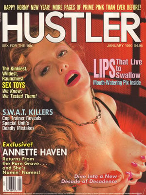 Hustler January 1990 magazine back issue Hustler magizine back copy Hustler January 1990 Adult Pornographic Magazine Back Issue Published by LFP, Larry Flynt Publications. Covergirl & Honey of the Month Centerfold Veronica Photographed by Matti Klatt.