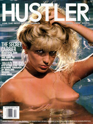 Hustler April 1996 magazine back issue Hustler magizine back copy Hustler April 1996 Adult Pornographic Magazine Back Issue Published by LFP, Larry Flynt Publications. Covergirl & Honey of the Month Centerfold Heather Photographed by Clive McLean.