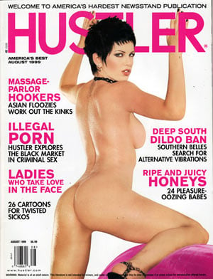 Hustler August 1999 magazine back issue Hustler magizine back copy Hustler August 1999 Adult Pornographic Magazine Back Issue Published by LFP, Larry Flynt Publications. Covergirl & Honey of the Month Centerfold Harley Photographed by Matti Klatt.