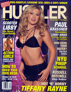 Hustler May 2006 magazine back issue Hustler magizine back copy Hustler May 2006 Adult Pornographic Magazine Back Issue Published by LFP, Larry Flynt Publications. Covergirl Tiffany Rayne Photographed by John Brant.
