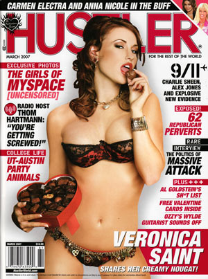 Hustler March 2007 magazine back issue Hustler magizine back copy Hustler March 2007 Adult Pornographic Magazine Back Issue Published by LFP, Larry Flynt Publications. Covergirl Veronica Saint Photographed by Holly Randall.